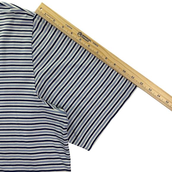 POLO GOLF Ralph Lauren Men's Short Sleeve Pima Cotton Striped Polo Blue/White XL - Picture 8 of 9